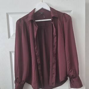 Ann Taylor Factory Burgundy Blouse